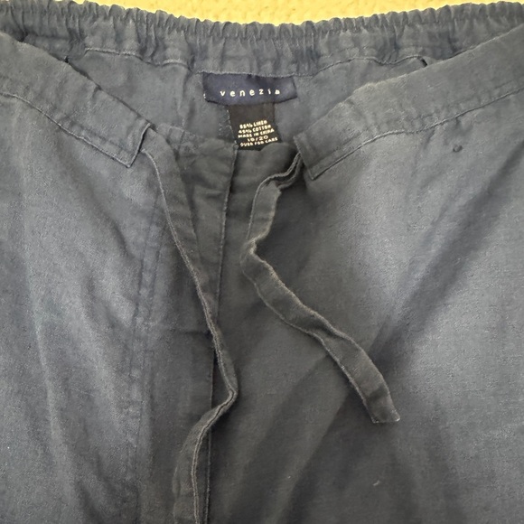 Venezia Navy Linen Pants Size 18/20 - Picture 7 of 8